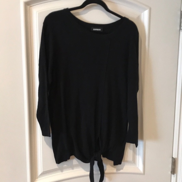 Express tin sweater tie front top size L - Picture 1 of 11